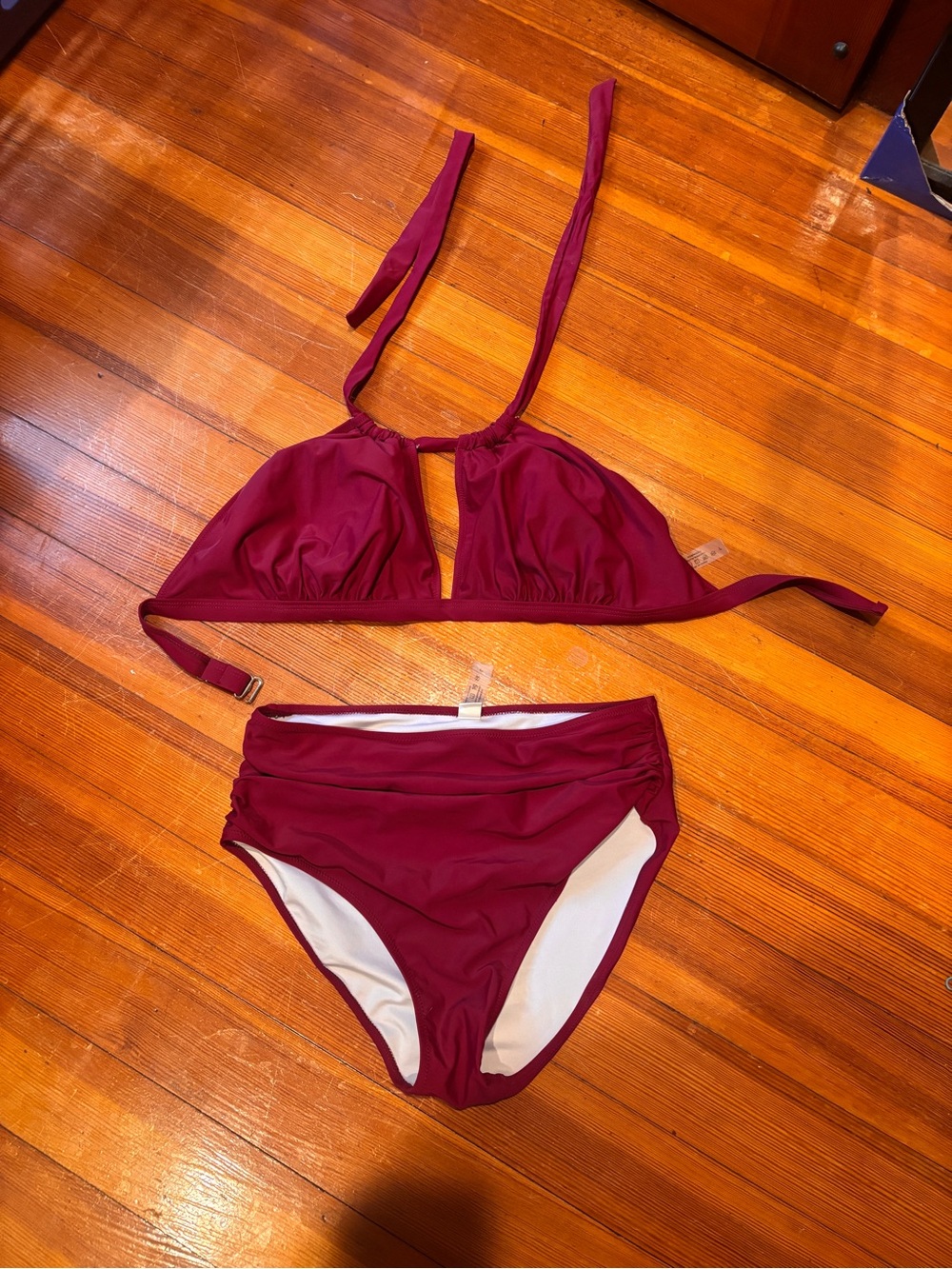 Wine Red Two-Piece Bikini Set